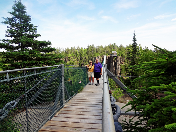 the two RV Gypsies on Canada's longest suspension bridge